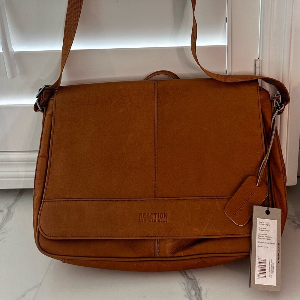 Kenneth Cole leather laptop/messenger bag. Brand new with tags